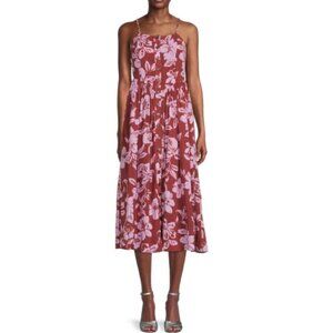 Free People 'The Perfect Sundress' Floral-Print Midi-Dress, (Sienna/Pale Lilac)